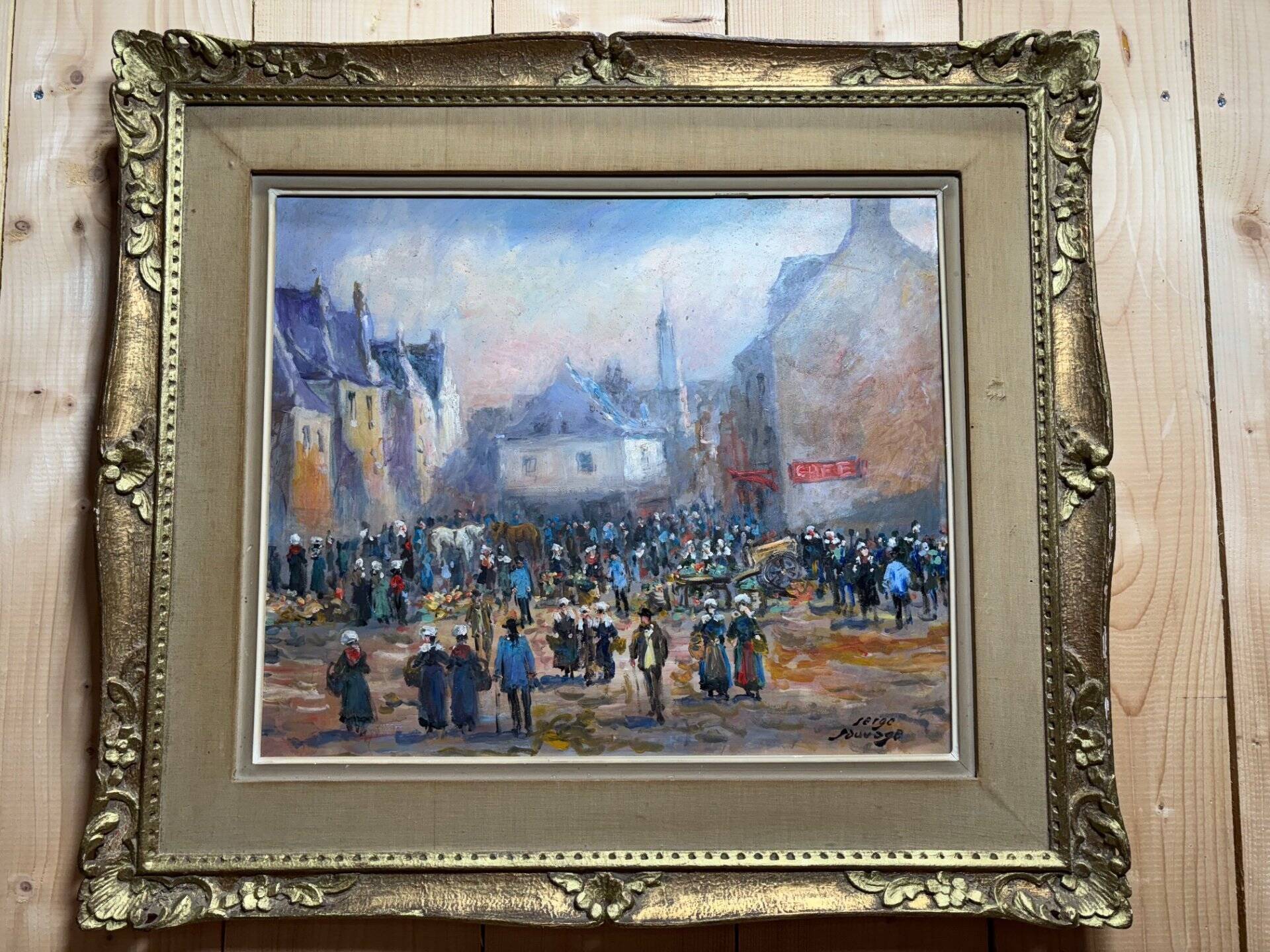 Huile de Serge Sauvage , Marché breton