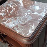 Art deco oak and marble bedside tables