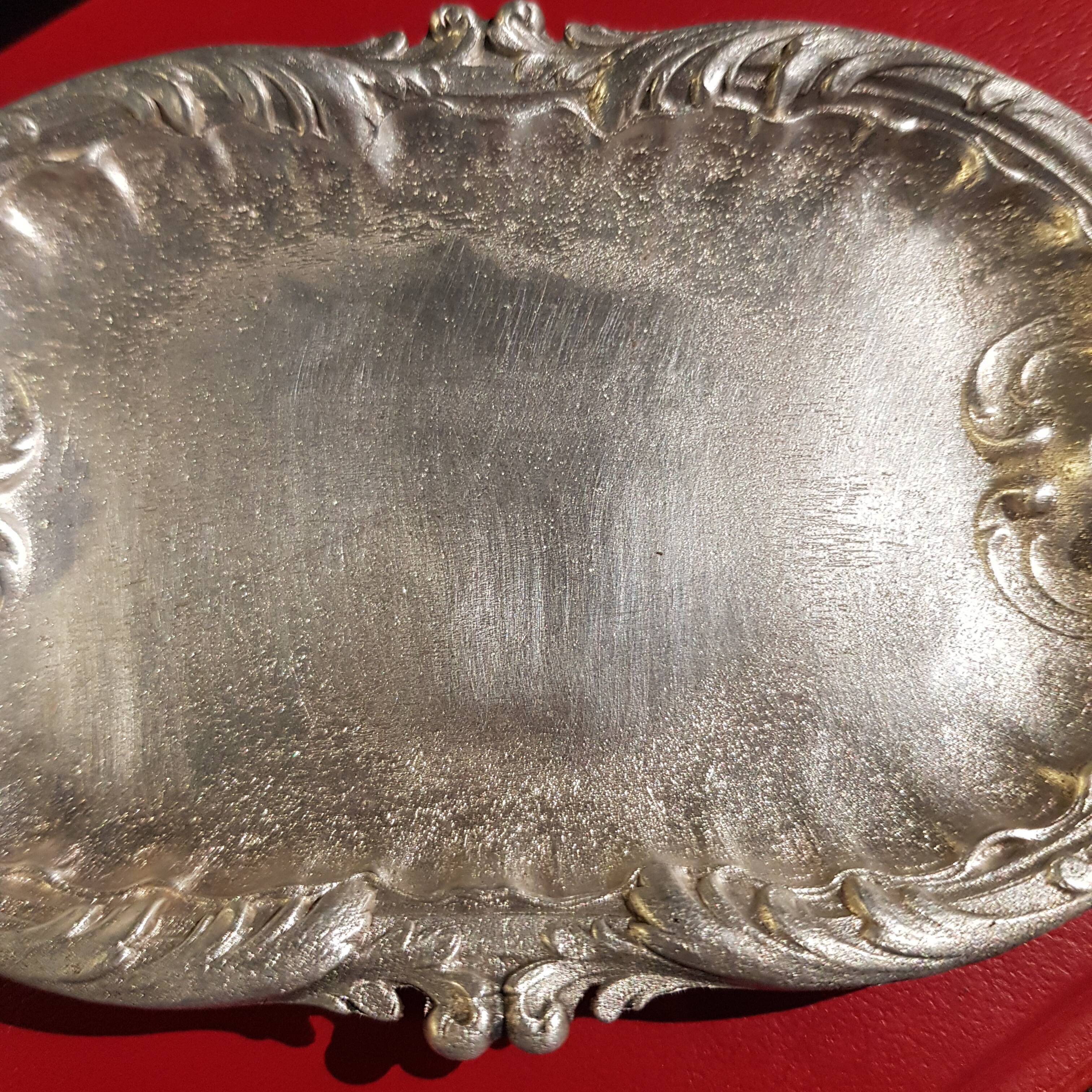 Silver metal tray