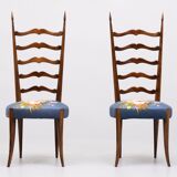 Set ladder back chairs paolo buffa 1950s italy