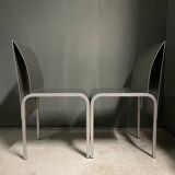 Rare set of 4 Aluminium side chairs 1980's