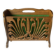 Porte-revue vintage en bois sculpté