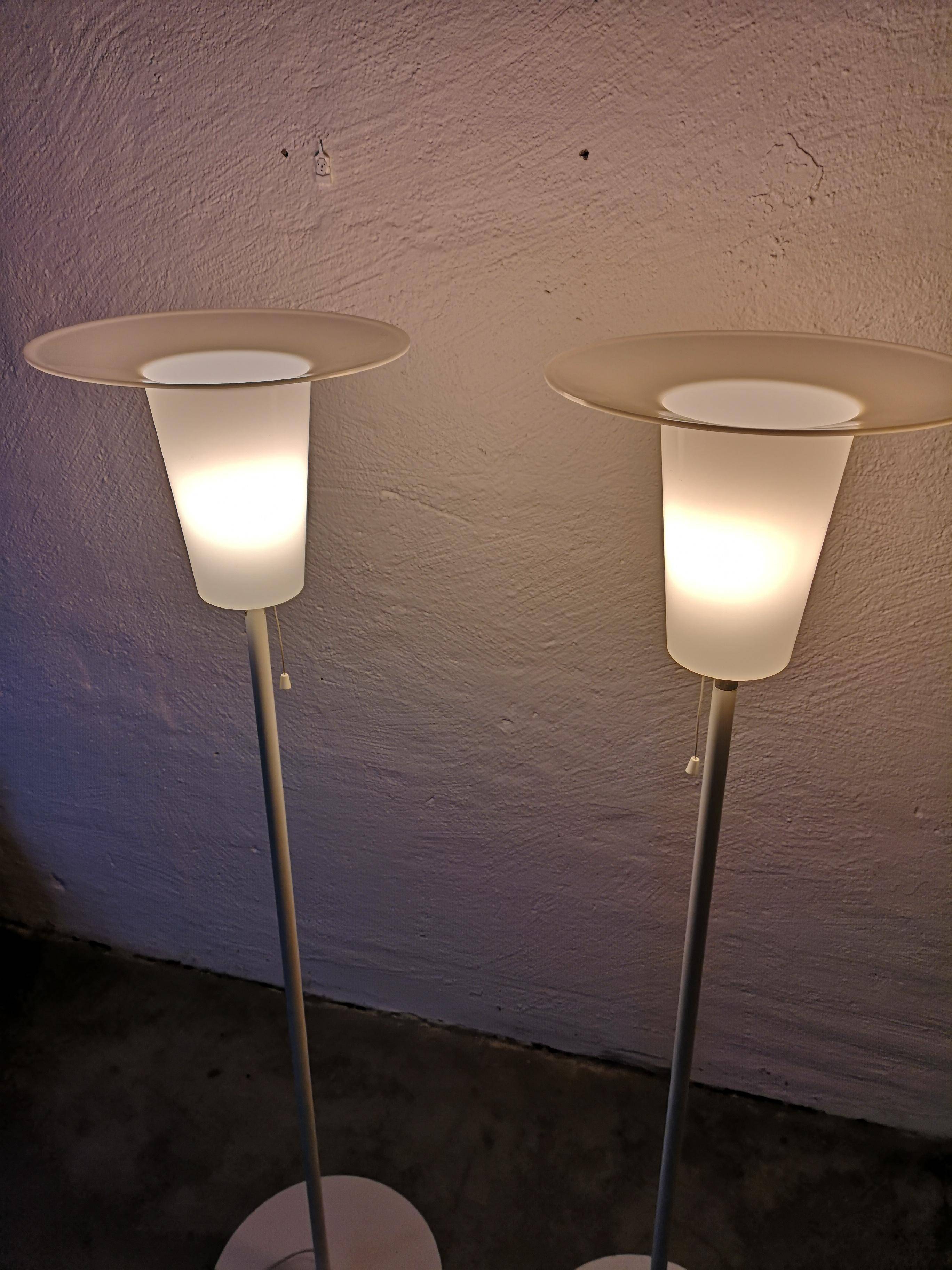 Pair of mid-century modern Luxus floor lamps, Sweden, 1970s.
