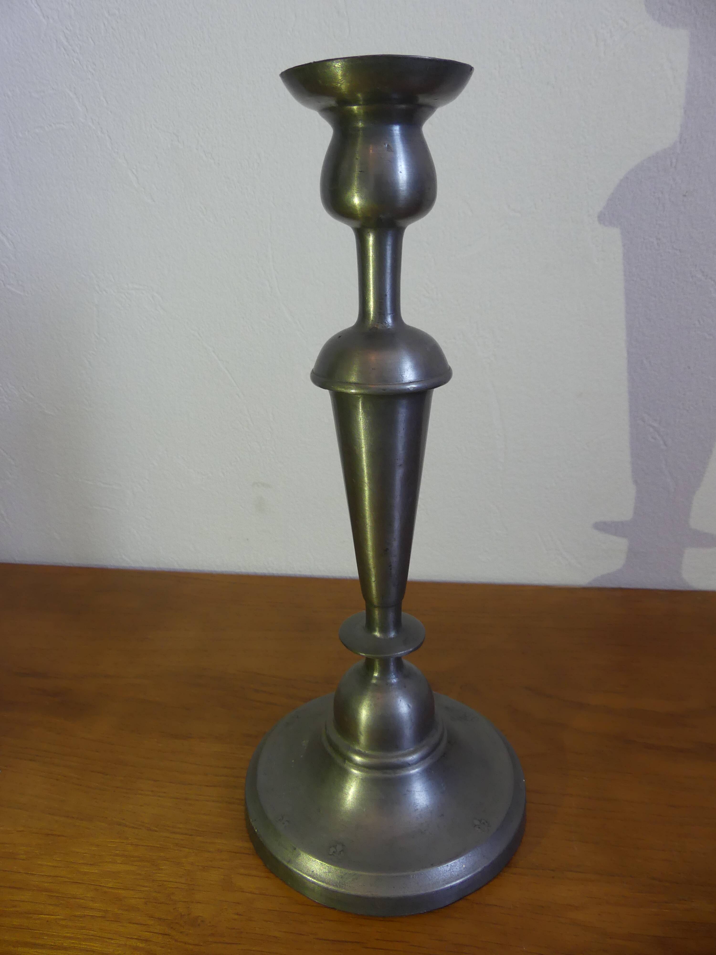 Pewter candle holder