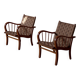 Pair of oak and rope arm chairs - Germany 1950s