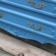 Commode ancienne rénovée bleu – plateau bois – 3 tiroirs