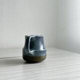 Blue and beige ceramic milk jug