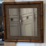 Bamboo rattan mirror