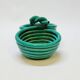 Double turquoise ceramic cup vallauris am vintage