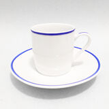 Set of 5 coffee cups and saucers in fine porcelain