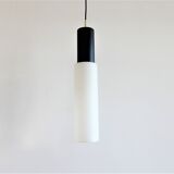 Large black and white glass pendant lamp by Evenblij, 1960's