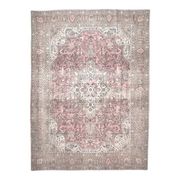 1960s Vintage Persian Handmade Wool Cotton Light Pink Area Rug 285x388