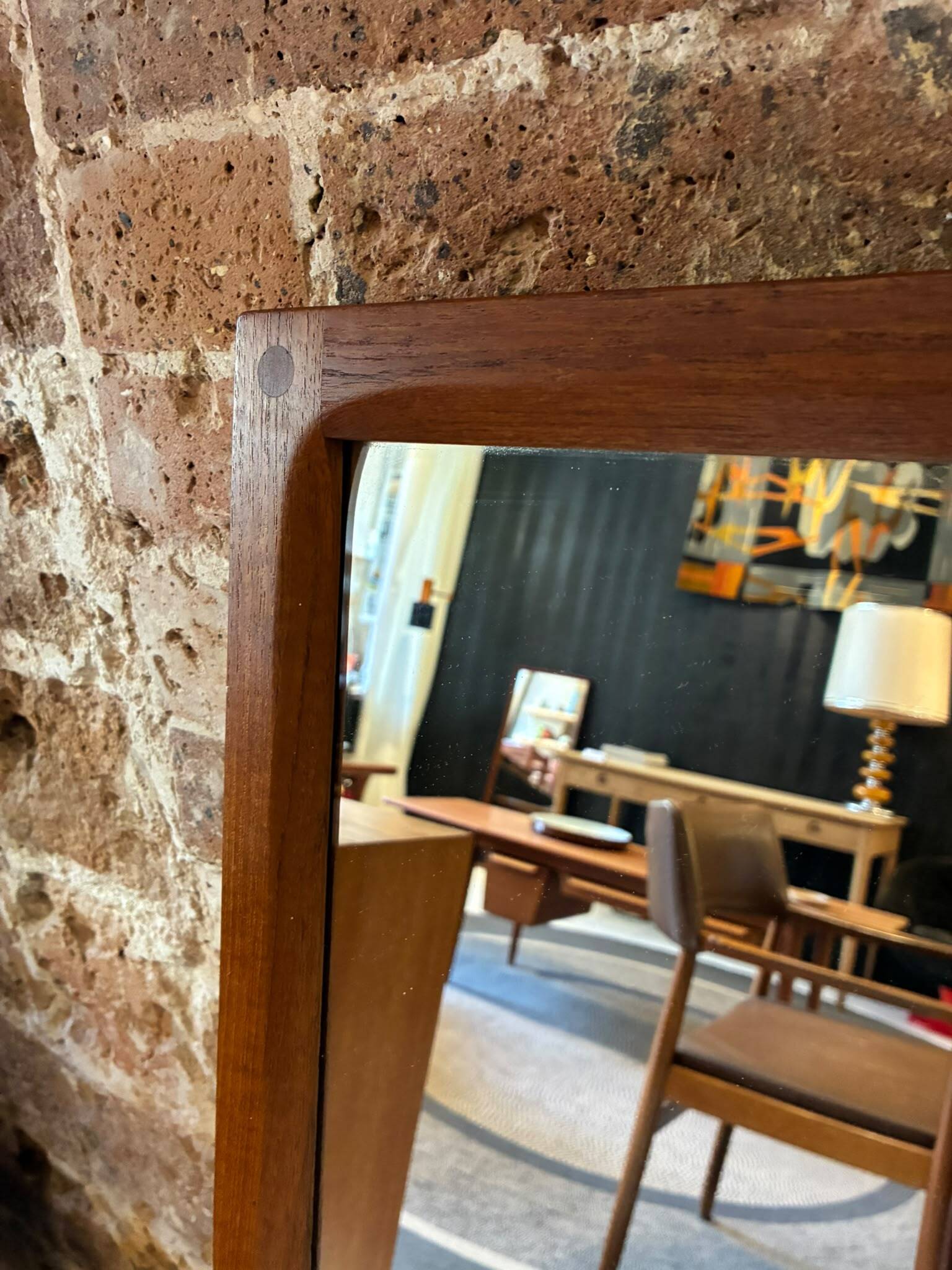Scandinavian teak mirror by Aksel Kjersgaard, Denmark 1960