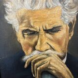 Peinture portrait docteur a.schweitzer