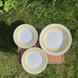 Yellow “FB 37” plates and dish
