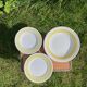 Yellow “FB 37” plates and dish