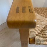 Pair of solid elm armchairs from Maison Regain