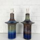 Pair of Einar Johansen ceramic table lamps, Soholm, Denmark, 1960s, Space Age