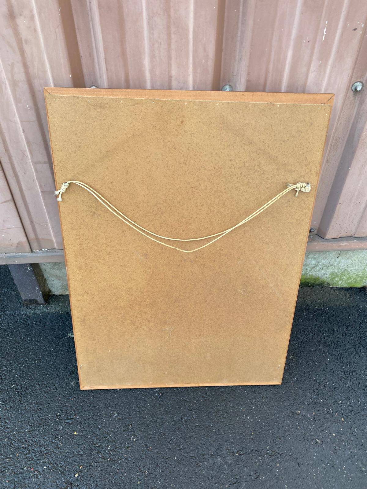 Vintage Scandinavian rectangular mirror in solid wood 75x55cm