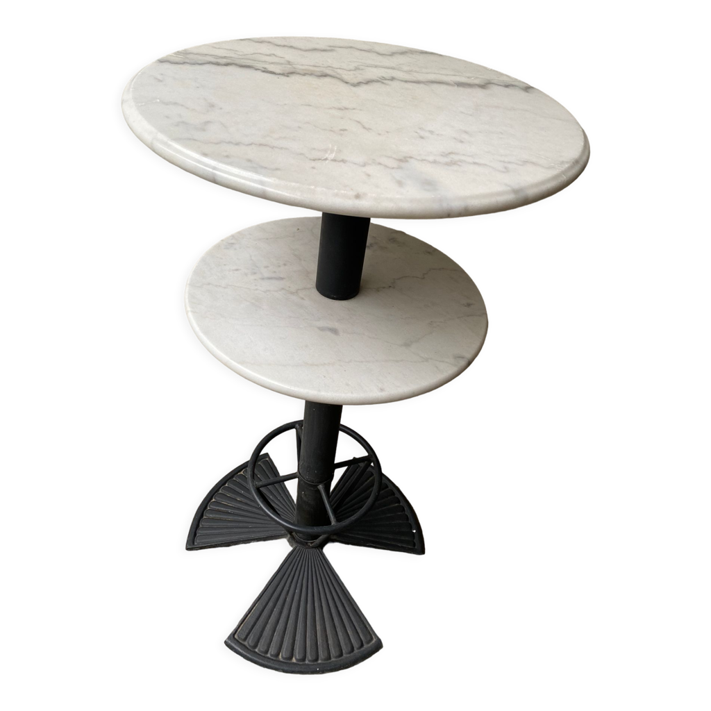 Table « mange debout « double plateau en marbre | Selency