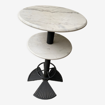 Table «  mange debout «  double plateau en marbre