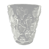 Crystal Lalique vase with grapes décor Malaga 1937