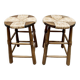 Vintage Brutalist French rope stool Wabi Sabi