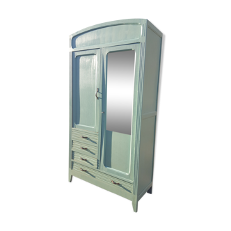 Armoire commode parisienne vintage patine verte