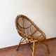 Italian 1960s original rattan egg armchair