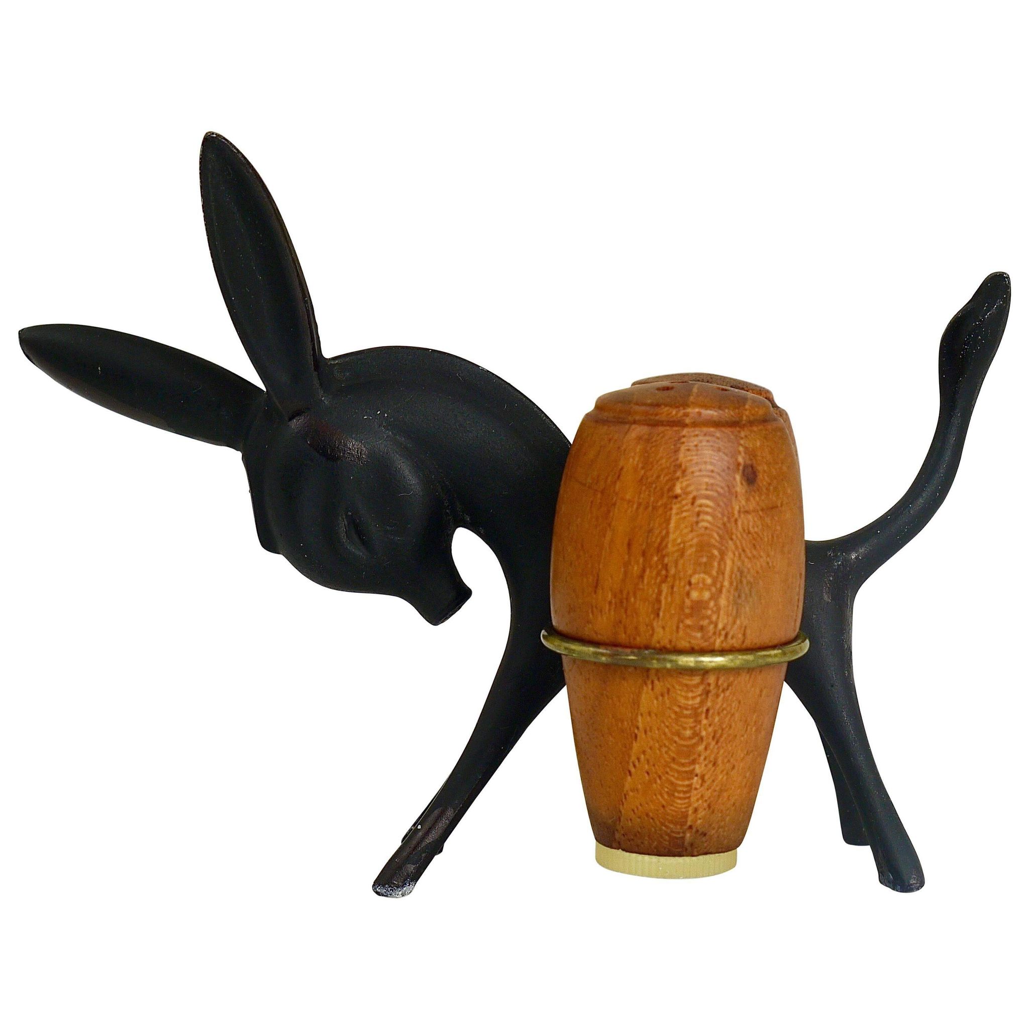 Set of salt and pepper shakers donkey Walter Bosse, Herta Baller, Austria, 1950s