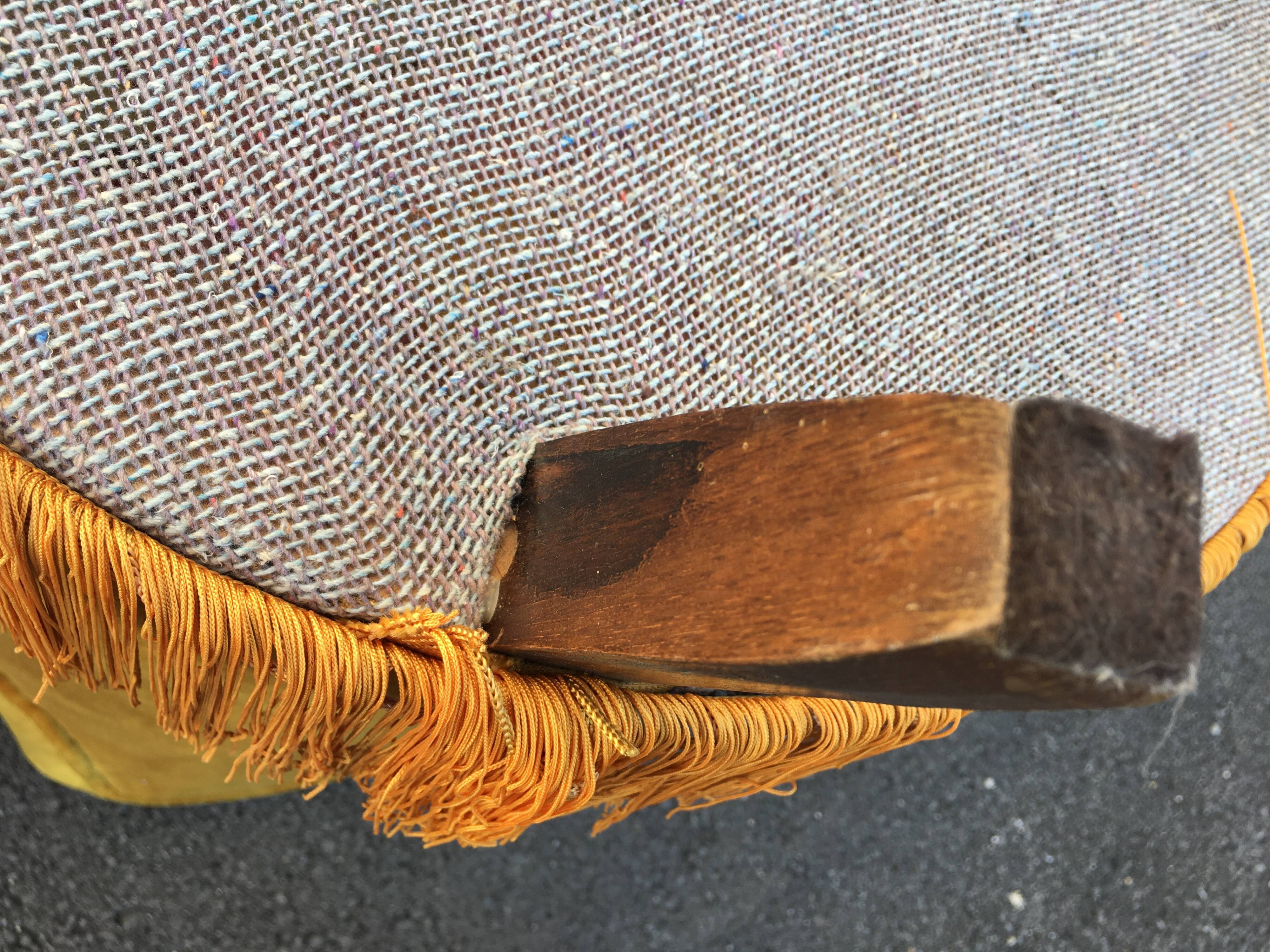 Vintage toad chair velvet gold