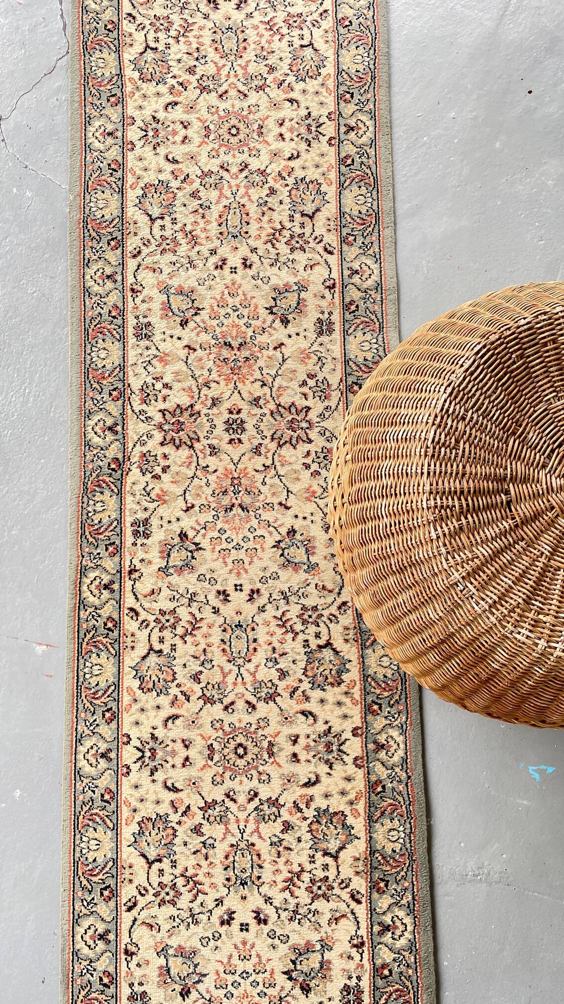 Vintage Beige Grey-Blue Runner Rug