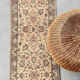Vintage Beige Grey-Blue Runner Rug