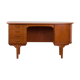 Mid Century free standing bullet shape executive teak desk by H.P. Hansen, Denmark, 1960s