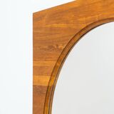 XL Mid-century mirror in solid teak (Denmark, 1960s).