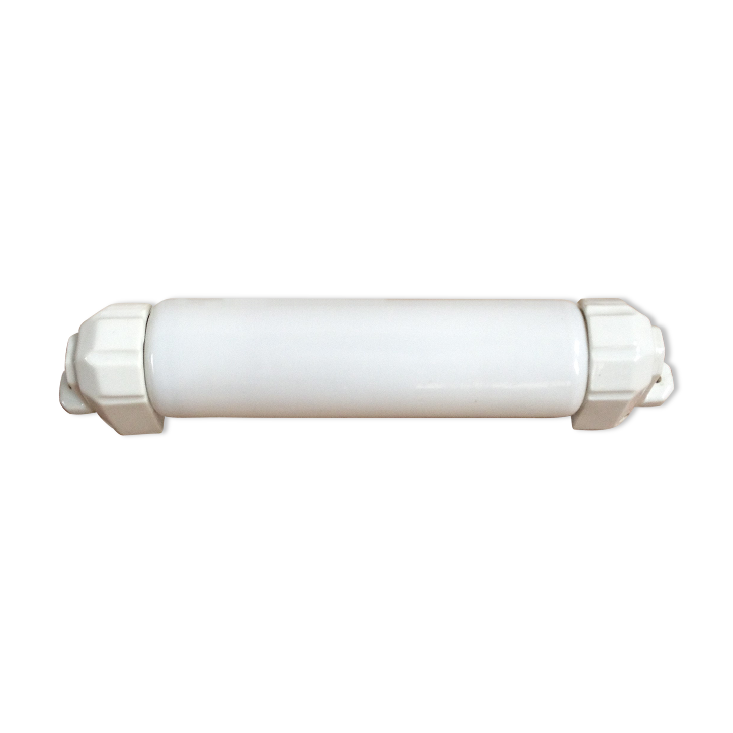 Art deco sconce, porcelain and opaline tube