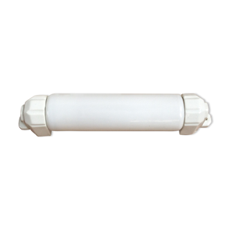 Applique art déco porcelaine et tube opaline
