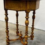 English octagonal inlaid table