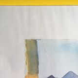 Aquarelle bord de mer colorée encadrée