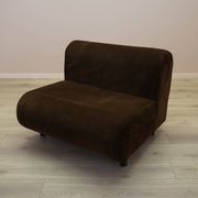 Brown armchair, Italian design, 1970s, made in Italy