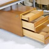 Mid-Century Behr Desk in Walnut with 2 Drawer Containers, Germany, 1970s