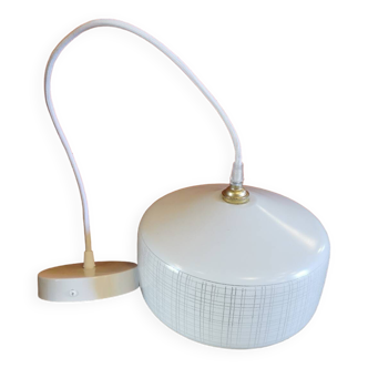Suspension vintage verre blanc