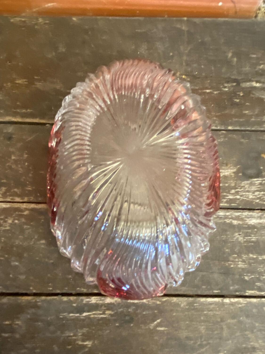 Vintage Crystal Pocket Bowl ANNE HUTTE Rose Decor #D661