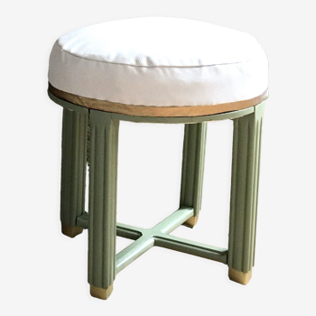 Wooden stool pouf