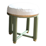 Wooden stool pouf