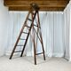 Large wooden painter's step ladder, patinated, 20th century