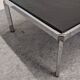Table basse moderniste en ardoise et métal chromé, Italie vers 1970