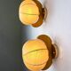 Pair of "Cocoon" wall lights in resin and pine, Italy, circa 1970