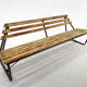 Vintage Industrial Slatted Bench with Original Patina