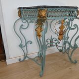 Magnificent Louis XV style iron and marble console